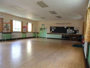 Church Hall interior, looking east