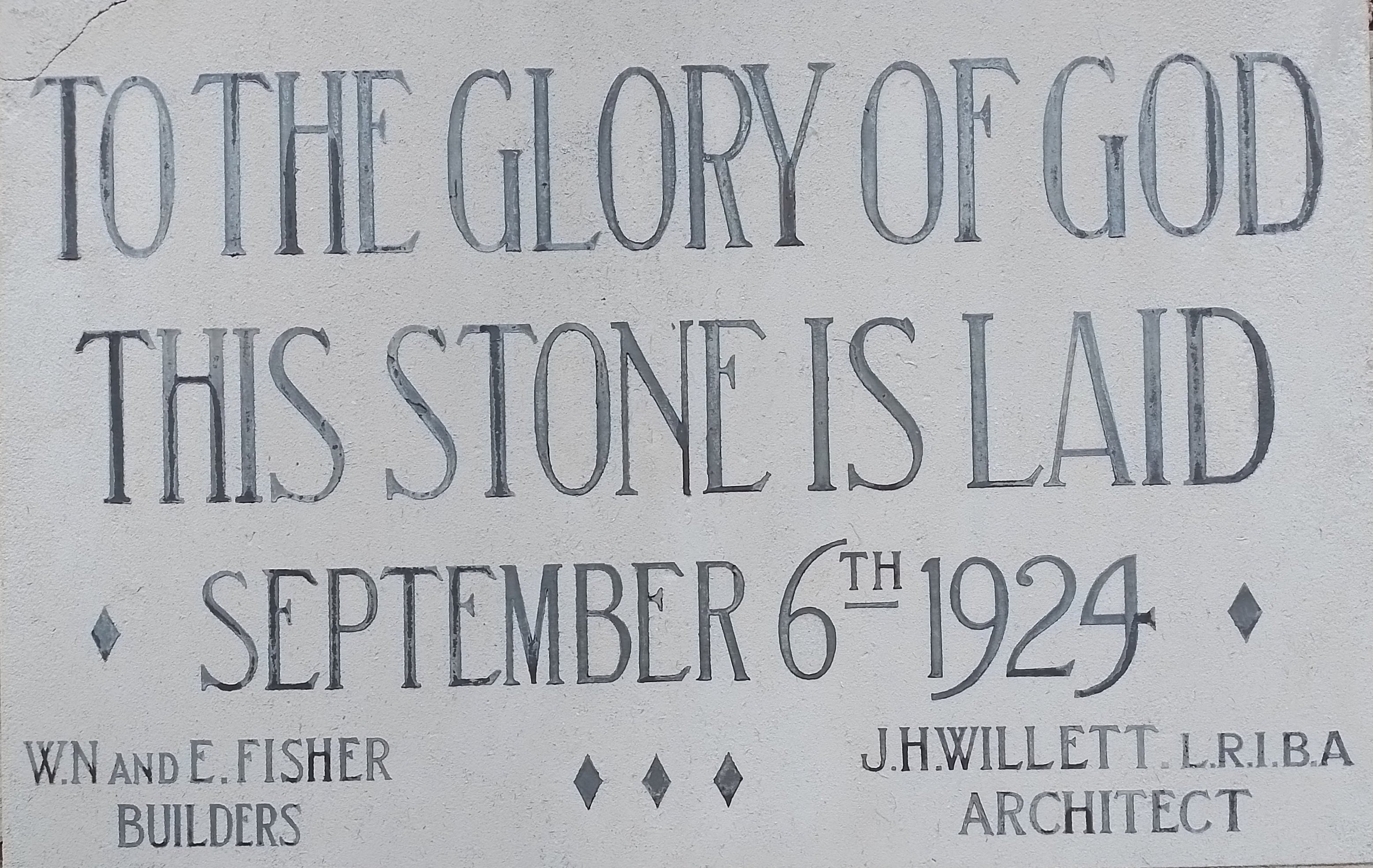 St Barnabas church, foundation stone